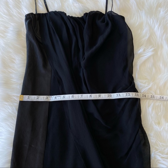 Alice & Olivia Faux Leather Evening Dress Chiffon - Picture 10 of 15